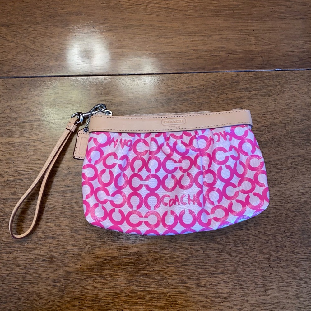 Coach Pink C Leah OP ART Clutch